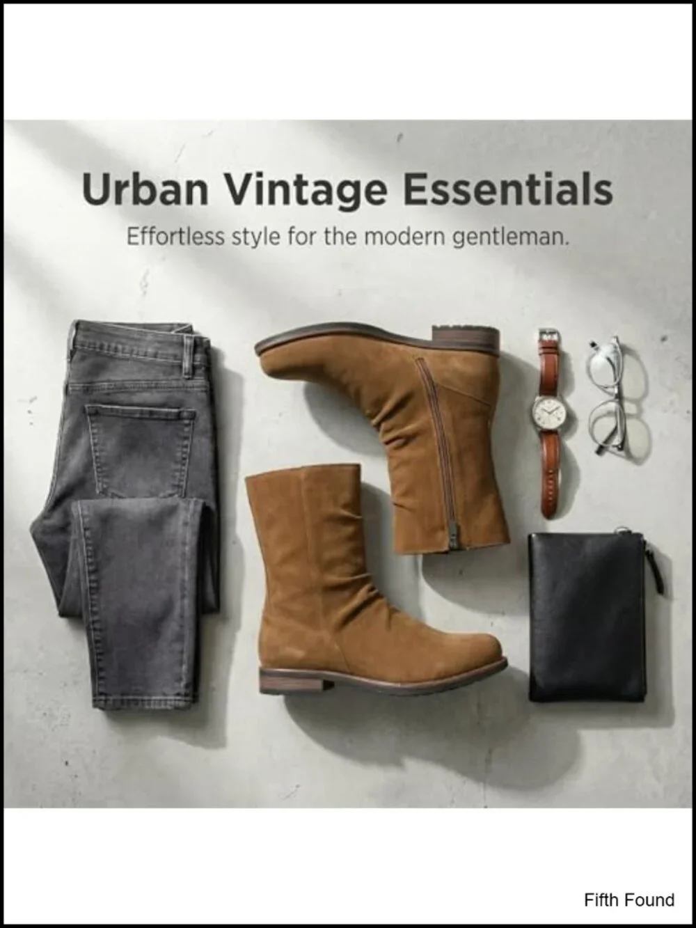 Men's Suede-Look Slouch Zip Boot, Ruched Mid-Calf Ankle Height, Rounded Toe,